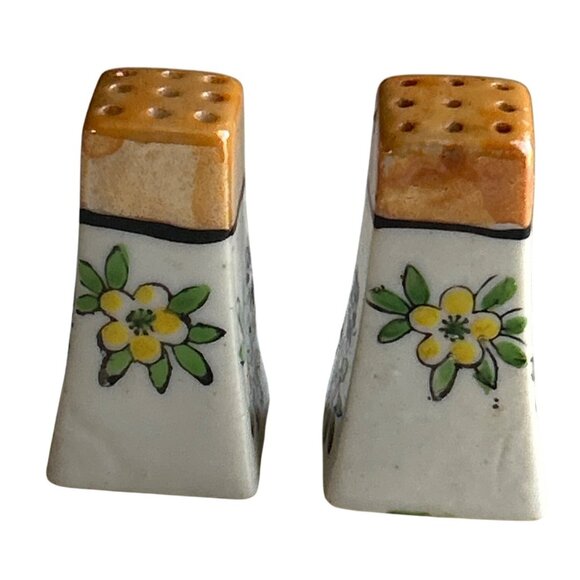 Vintage Mid Century Japanese Lusterware Mini Salt & Pepper Shakers - Picture 2 of 6